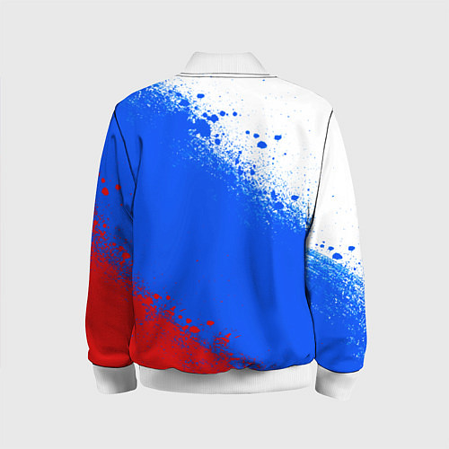 Детский бомбер Флаг России - триколор / 3D-Белый – фото 2