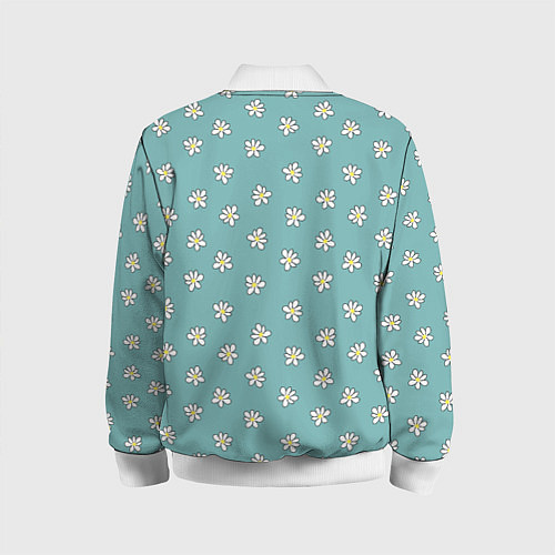 Детский бомбер Цветок мелкий скетч / 3D-Белый – фото 2