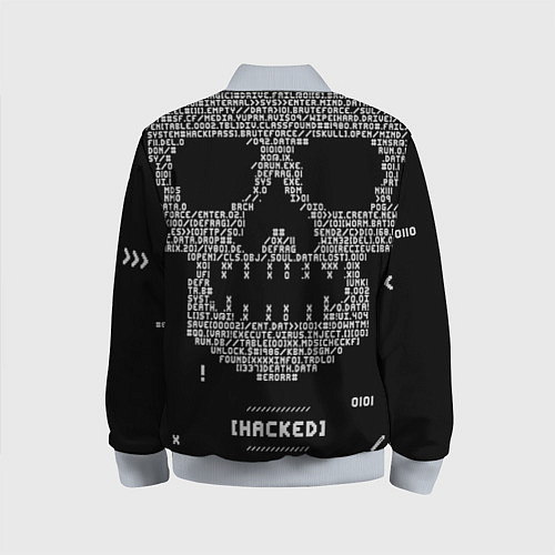 Детский бомбер Hacked skull / 3D-Серый – фото 2
