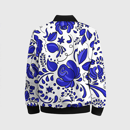 Детский бомбер Гжель / 3D-Черный – фото 2