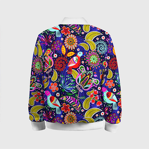 Детский бомбер Multicolored floral patterns / 3D-Белый – фото 2