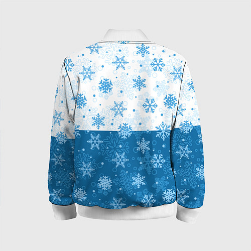 Детский бомбер Снежинки день - ночь / 3D-Белый – фото 2