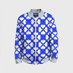 Детский бомбер Четырехлистный клевер синий