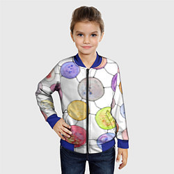 Бомбер детский Акварельные круги, узор, цвет: 3D-синий — фото 2