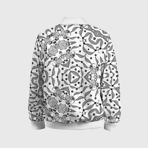 Детский бомбер Орнамент цветочный кружевной / 3D-Белый – фото 2