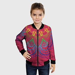Бомбер детский Viva magenta mandala, цвет: 3D-черный — фото 2