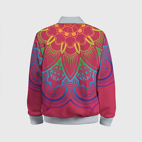 Детский бомбер Viva magenta mandala / 3D-Серый – фото 2