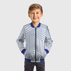 Бомбер детский Строгий геометрический узор, цвет: 3D-синий — фото 2