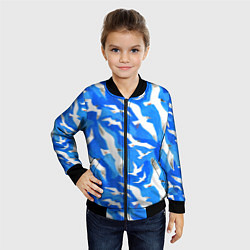 Бомбер детский Летящие чайки в небе, цвет: 3D-черный — фото 2