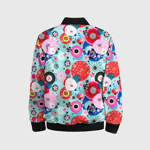 Детский бомбер Abstract flowers / 3D-Черный – фото 2