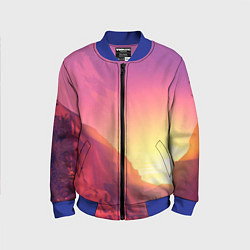 Бомбер детский Firewatch - Солнечный закат посреди гор, цвет: 3D-синий