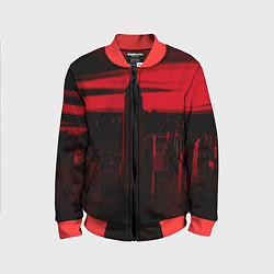 Бомбер детский Город в красном цвете, цвет: 3D-красный