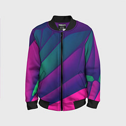 Бомбер детский Абстрактные листы разных тёмных цветов - розовый,, цвет: 3D-черный