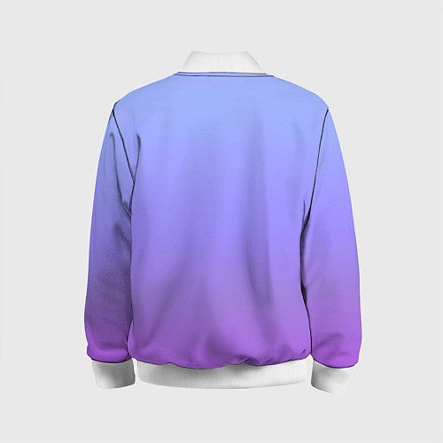 Детский бомбер Фиолетовый градиент / 3D-Белый – фото 2