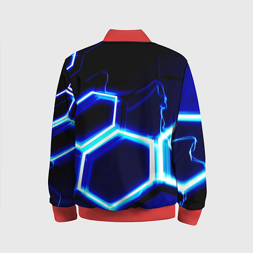 Детский бомбер Neon abstraction plates storm / 3D-Красный – фото 2