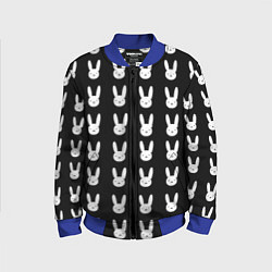 Бомбер детский Bunny pattern black, цвет: 3D-синий