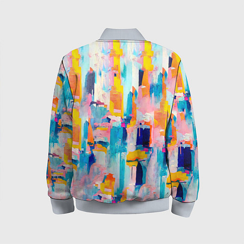 Детский бомбер Живописные мазки краски / 3D-Серый – фото 2