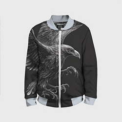 Бомбер детский Черно-белый ворон, цвет: 3D-серый