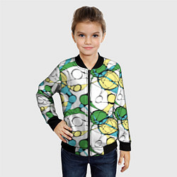 Бомбер детский Цветной нейрографический узор, цвет: 3D-черный — фото 2