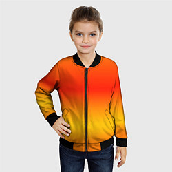Бомбер детский Переливы оранжевого, цвет: 3D-черный — фото 2