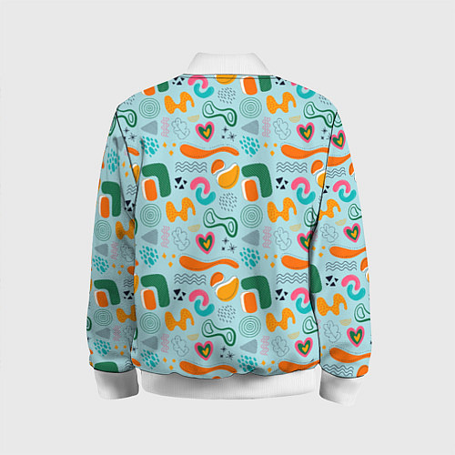 Детский бомбер Geometric pattern / 3D-Белый – фото 2