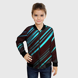Бомбер детский Stripes line neon color, цвет: 3D-черный — фото 2