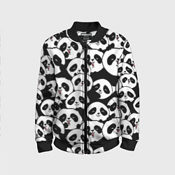 Бомбер детский Весёлые панды, цвет: 3D-черный