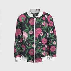 Детский бомбер Заросли розовых пионов