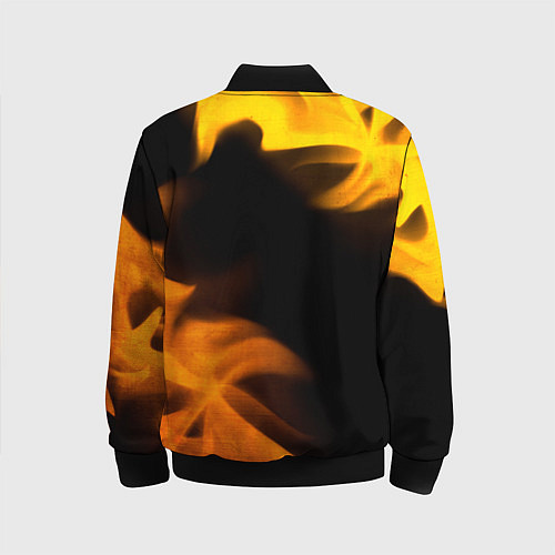 Детский бомбер Free Fire - gold gradient: надпись, символ / 3D-Черный – фото 2
