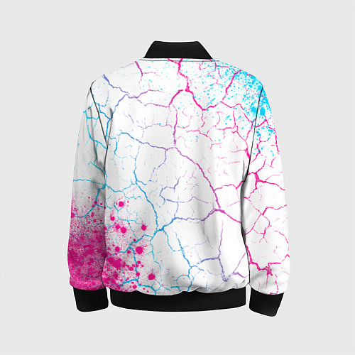 Детский бомбер Bleach neon gradient style: надпись, символ / 3D-Черный – фото 2