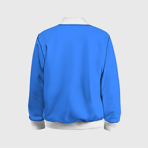 Детский бомбер Однотонный неоновый синий цвет / 3D-Белый – фото 2