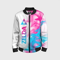 Бомбер детский Zelda neon gradient style: по-вертикали, цвет: 3D-черный