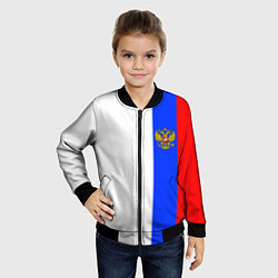 Бомбер детский Цвета России - герб, цвет: 3D-черный — фото 2