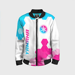 Детский бомбер Yamaha neon gradient style: надпись, символ