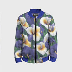 Детский бомбер Бело-голубые ирисы
