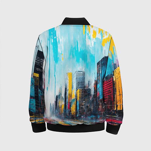 Детский бомбер Палитра города / 3D-Черный – фото 2