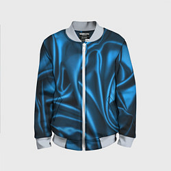 Детский бомбер Синий шёлк