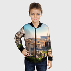 Бомбер детский Руины Рима, цвет: 3D-черный — фото 2