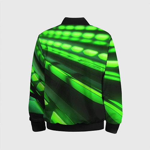 Детский бомбер Green neon abstract / 3D-Черный – фото 2