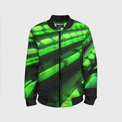 Детский бомбер Green neon abstract