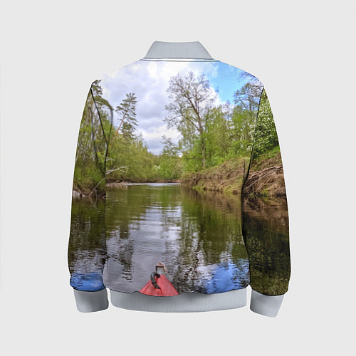 Детский бомбер Красная байдарка / 3D-Серый – фото 2
