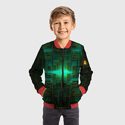 Бомбер детский Тёмно-зелёная электросхема, цвет: 3D-красный — фото 2