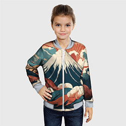 Бомбер детский Ретро Фудзияма, цвет: 3D-серый — фото 2