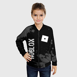Бомбер детский Roblox glitch на темном фоне: надпись, символ, цвет: 3D-черный — фото 2
