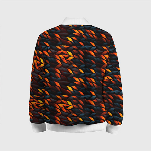 Детский бомбер Black orange texture / 3D-Белый – фото 2