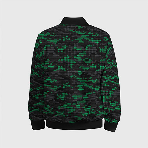 Детский бомбер Точечный камуфляжный узор Spot camouflage pattern / 3D-Черный – фото 2