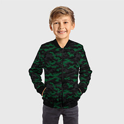 Бомбер детский Точечный камуфляжный узор Spot camouflage pattern, цвет: 3D-черный — фото 2