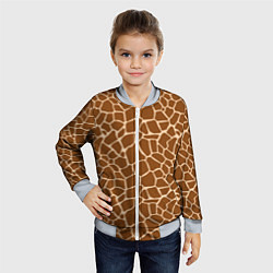 Бомбер детский Пятнистая шкура жирафа, цвет: 3D-серый — фото 2