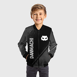 Бомбер детский DanMachi glitch на темном фоне: надпись, символ, цвет: 3D-черный — фото 2