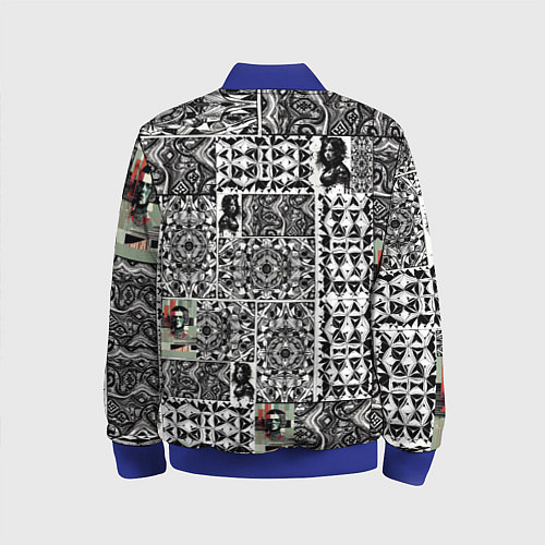 Детский бомбер Орнамент древних цивилизаций / 3D-Синий – фото 2